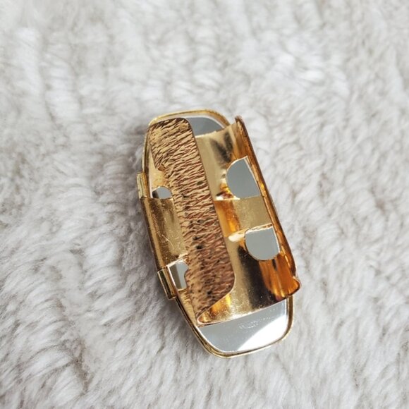 Vintage Victorian Needle Point Embroidery Lipstick Holder Mirror Combo - Picture 2 of 5